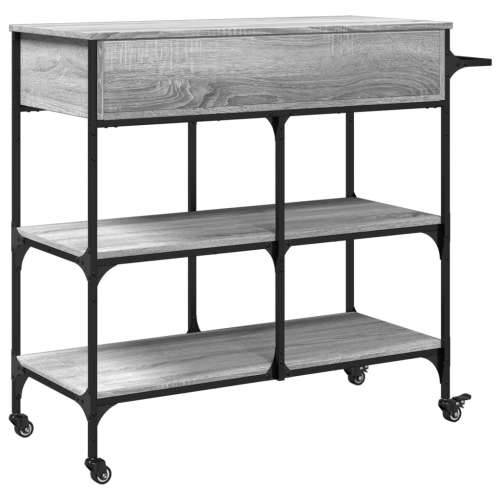 Kuhinjska kolica boja hrasta 105 x 42 x 95 cm konstruirano drvo - Sivi hrast sonoma Cijena