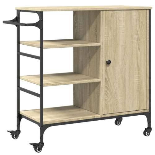 Kuhinjska kolica boja hrasta 87,5x38,5x84,5cm konstruirano drvo - sonoma hrast Cijena