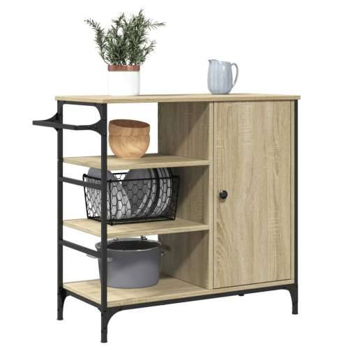 Kuhinjska kolica boja hrasta 87,5x38,5x84,5cm konstruirano drvo - sonoma hrast Cijena