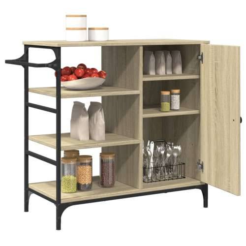 Kuhinjska kolica boja hrasta 87,5x38,5x84,5cm konstruirano drvo - sonoma hrast Cijena