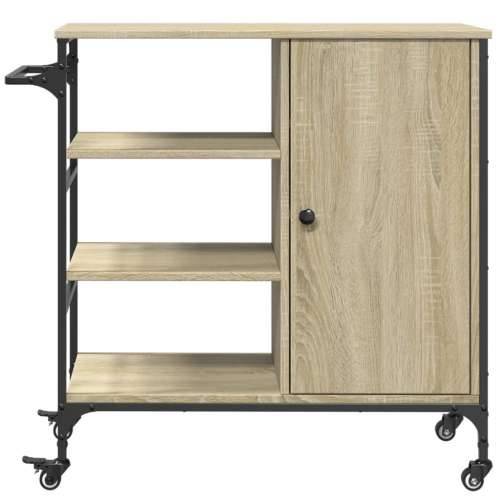 Kuhinjska kolica boja hrasta 87,5x38,5x84,5cm konstruirano drvo - sonoma hrast Cijena