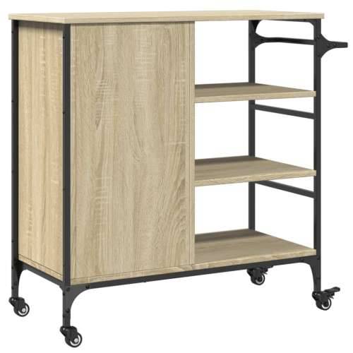 Kuhinjska kolica boja hrasta 87,5x38,5x84,5cm konstruirano drvo - sonoma hrast Cijena