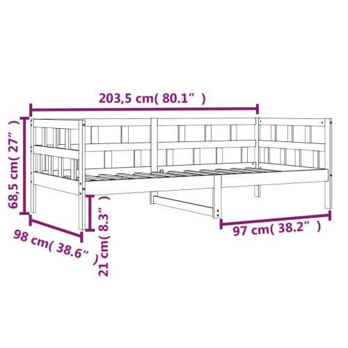 Dnevni krevet bez madraca voštano smeđi 90 x 200 cm od borovine - Voštano smeđa 90 x 200 cm Cijena