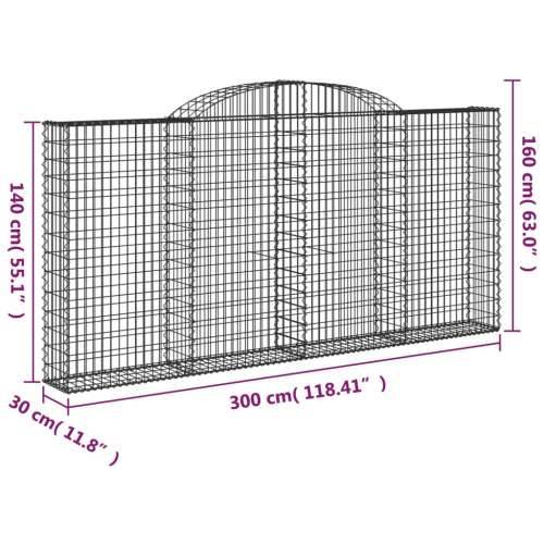 Lučne gabionske košare 13kom 300x30x140/160cm pocinčano željezo Cijena