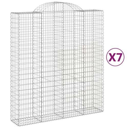 Lučne gabionske košare 7 kom 200x50x220/240cm pocinčano željezo - 200 x 50 x 220/240 cm 7 Cijena