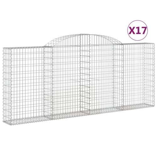 Lučne gabionske košare 17kom 300x30x120/140cm pocinčano željezo - 300 x 30 x 120/140 cm 17 Cijena