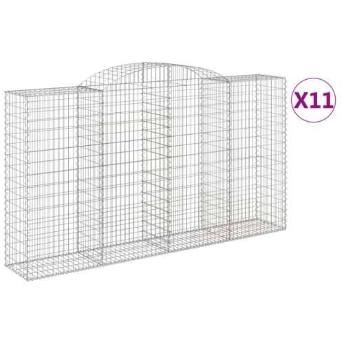 Lučne gabionske košare 11kom 300x50x160/180cm pocinčano željezo - 300 x 50 x 160/180 cm 11 Cijena