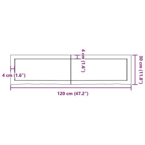 Kupaonska radna ploča svjetlosmeđa 120x30x(2-6) cm masivno drvo - Svjetlosmeđa 120 x 30 x 6 cm Cijena