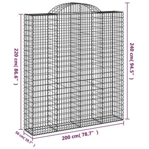 Lučne gabionske košare 5 kom 200x50x220/240cm pocinčano željezo - 200 x 50 x 220/240 cm 5 Cijena
