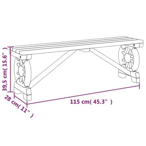 Vrtne klupe 2 kom od masivne jelovine - Smeđa 115 x 28 x 39,5 cm 2 Cijena