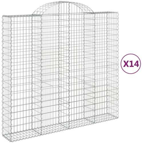 Lučne gabionske košare 14kom 200x50x180/200cm pocinčano željezo - 200 x 50 x 180/200 cm 14 Cijena