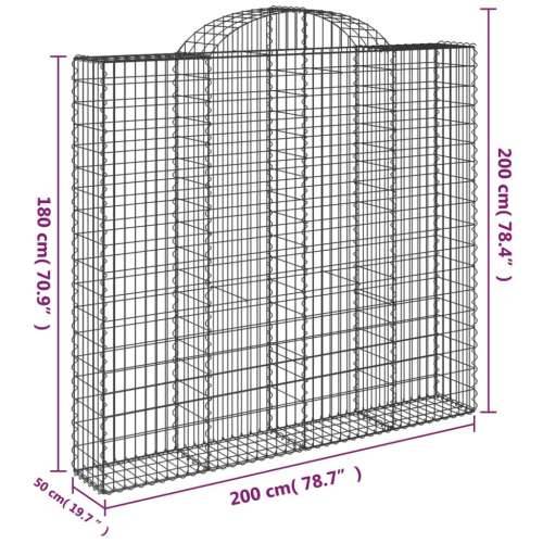 Lučne gabionske košare 14kom 200x50x180/200cm pocinčano željezo - 200 x 50 x 180/200 cm 14 Cijena