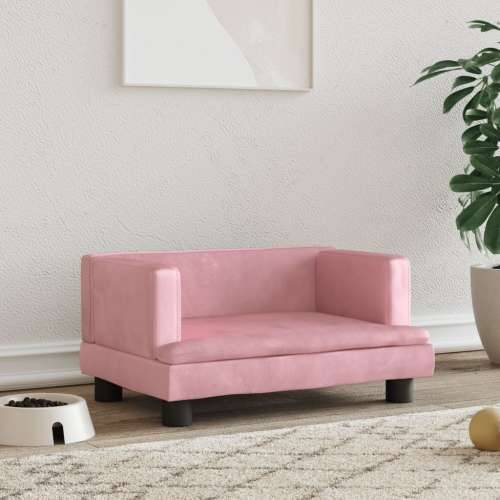 Krevet za pse ružičasti 60 x 40 x 30 cm baršunasti Cijena