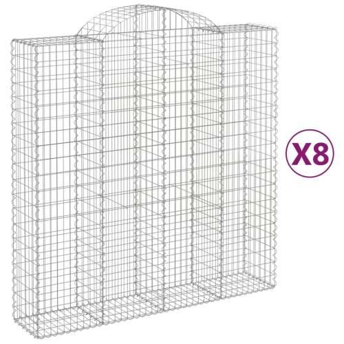 Lučne gabionske košare 8 kom 200x50x200/220cm pocinčano željezo - 200 x 50 x 200/220 cm 8 Cijena