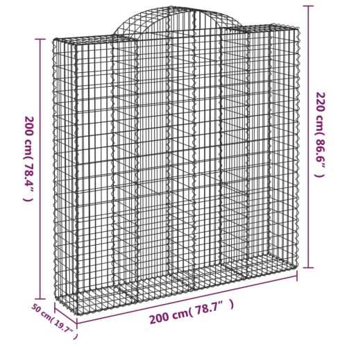 Lučne gabionske košare 8 kom 200x50x200/220cm pocinčano željezo - 200 x 50 x 200/220 cm 8 Cijena