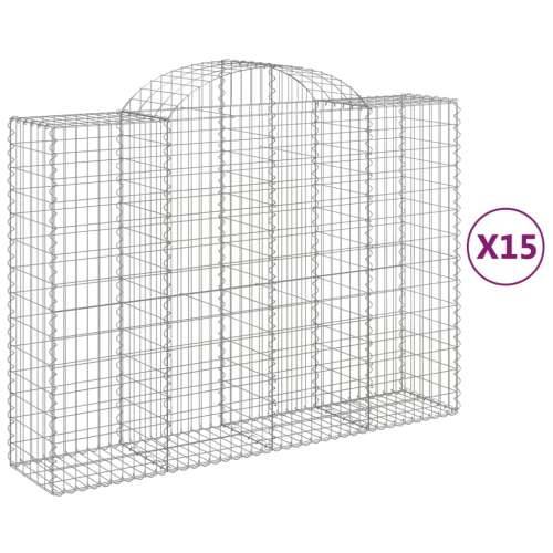 Lučne gabionske košare 15kom 200x50x140/160cm pocinčano željezo - 200 x 50 x 140/160 cm 15 Cijena