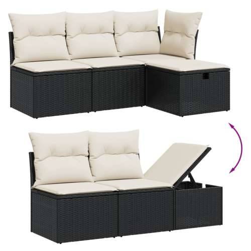 Vrtna garnitura - 6-dijelni set vrtnih sofa s jastucima crni od poliratana - Crna i krem bez spremišta 6 Cijena