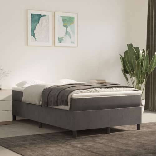 Krevet box spring s madracem tamnosivi 120 x 190 cm baršun - Tamno siva 120 x 190 cm 33.5 cm Cijena