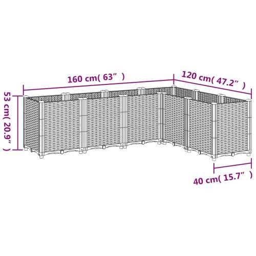 Vrtna sadilica plava siva 160 x 120 x 53 cm PP - Plavo-siva 160 x 120 x 53 cm 1 Cijena