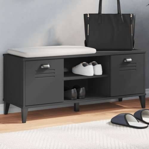 Klupa za cipele VIKEN crna 106 x 35 x 45 cm konstruirano drvo - Crna 1 Cijena
