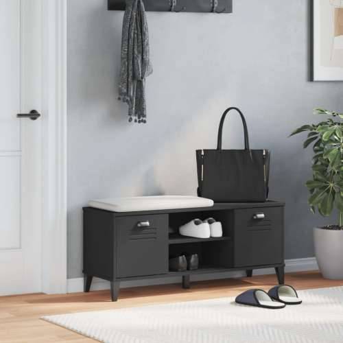 Klupa za cipele VIKEN crna 106 x 35 x 45 cm konstruirano drvo - Crna 1 Cijena