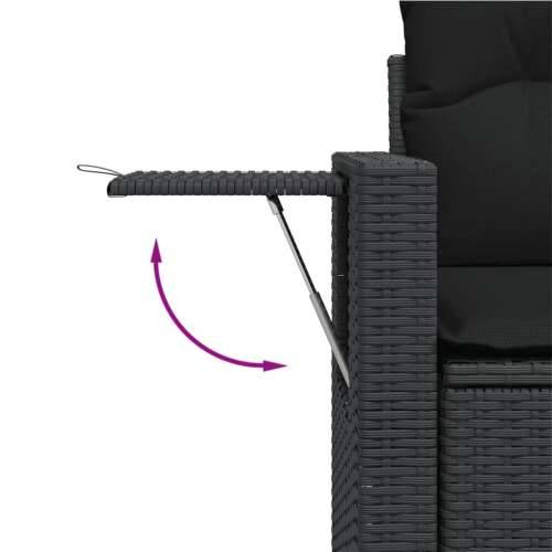 Vrtna garnitura - 9-dijelni set vrtnih sofa s jastucima crni od poliratana - Crna 1 Cijena