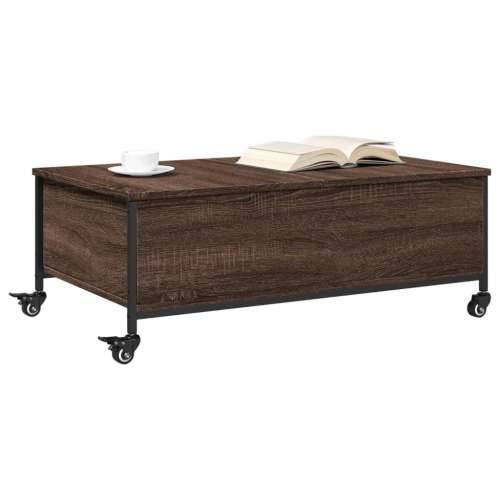 Stolić za kavu s kotačima smeđa boja hrasta 91x55x34 cm drveni - Smeđi hrast 1 Cijena