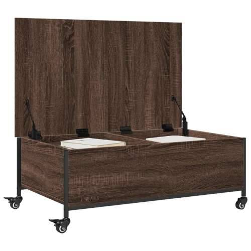 Stolić za kavu s kotačima smeđa boja hrasta 91x55x34 cm drveni - Smeđi hrast 1 Cijena