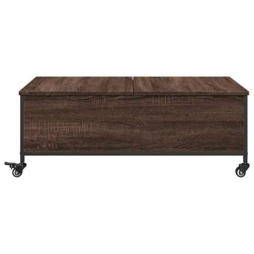Stolić za kavu s kotačima smeđa boja hrasta 91x55x34 cm drveni - Smeđi hrast 1 Cijena