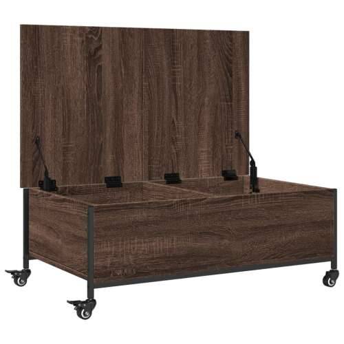 Stolić za kavu s kotačima smeđa boja hrasta 91x55x34 cm drveni - Smeđi hrast 1 Cijena