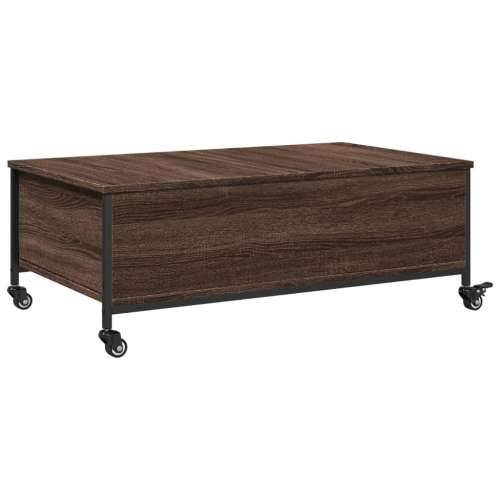 Stolić za kavu s kotačima smeđa boja hrasta 91x55x34 cm drveni - Smeđi hrast 1 Cijena