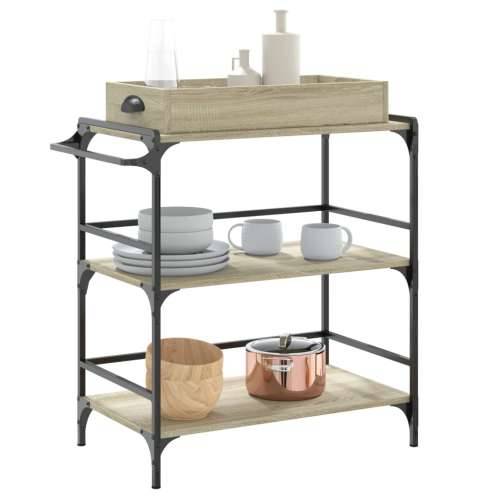 Kuhinjska kolica boja hrasta 81,5x41x92,5 cm konstruirano drvo - sonoma hrast Cijena