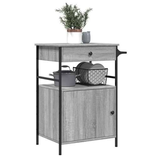 Kuhinjska kolica boja hrasta 56x43x89,5 cm konstruirano drvo - Sivi hrast sonoma Cijena
