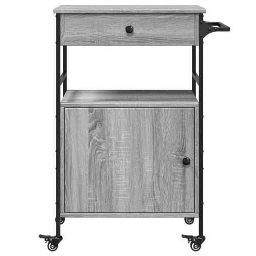 Kuhinjska kolica boja hrasta 56x43x89,5 cm konstruirano drvo - Sivi hrast sonoma Cijena
