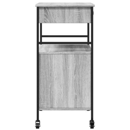 Kuhinjska kolica boja hrasta 56x43x89,5 cm konstruirano drvo - Sivi hrast sonoma Cijena