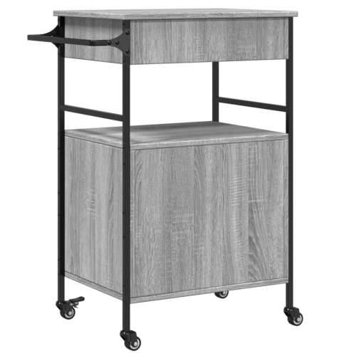 Kuhinjska kolica boja hrasta 56x43x89,5 cm konstruirano drvo - Sivi hrast sonoma Cijena