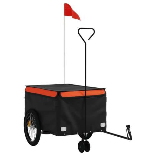 Prikolica za bicikl crno-narančasta 45 kg željezna - Narančasta 137 x 68 x 59 cm Cijena