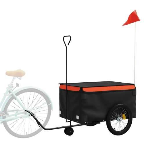 Prikolica za bicikl crno-narančasta 45 kg željezna - Narančasta 137 x 68 x 59 cm Cijena