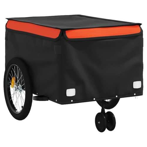 Prikolica za bicikl crno-narančasta 45 kg željezna - Narančasta 137 x 68 x 59 cm Cijena