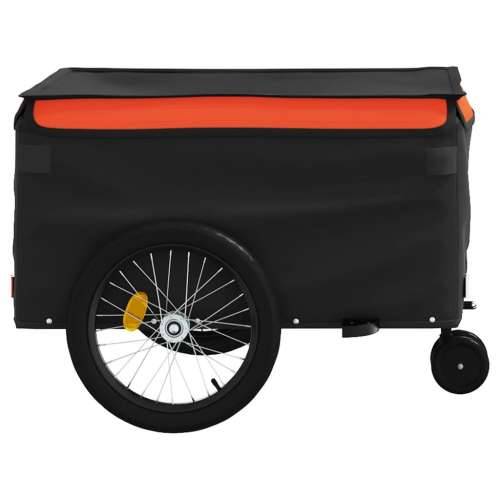 Prikolica za bicikl crno-narančasta 45 kg željezna - Narančasta 137 x 68 x 59 cm Cijena
