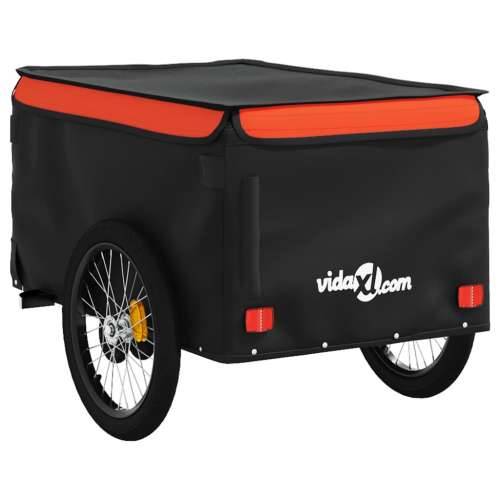 Prikolica za bicikl crno-narančasta 45 kg željezna - Narančasta 137 x 68 x 59 cm Cijena