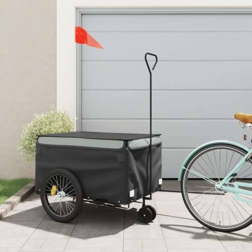 Prikolica za bicikl crno-siva 45 kg željezna - Siva 137 x 68 x 59 cm Cijena