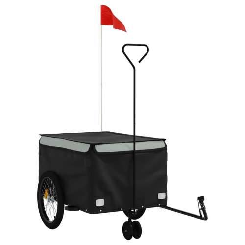 Prikolica za bicikl crno-siva 45 kg željezna - Siva 137 x 68 x 59 cm Cijena
