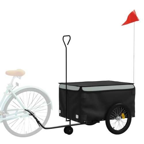 Prikolica za bicikl crno-siva 45 kg željezna - Siva 137 x 68 x 59 cm Cijena