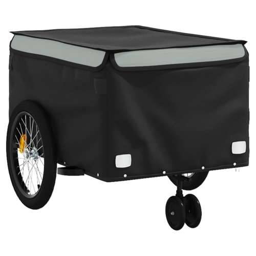 Prikolica za bicikl crno-siva 45 kg željezna - Siva 137 x 68 x 59 cm Cijena