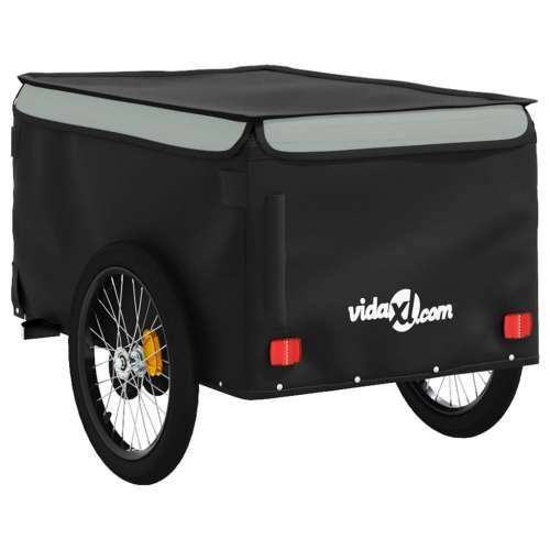 Prikolica za bicikl crno-siva 45 kg željezna - Siva 137 x 68 x 59 cm Cijena