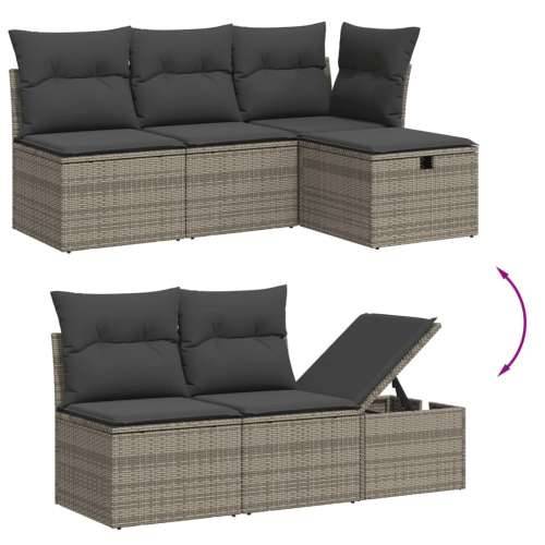 Vrtna garnitura - 6-dijelni set vrtnih sofa od poliratana s jastucima sivi - Siva bez spremišta 6 Cijena