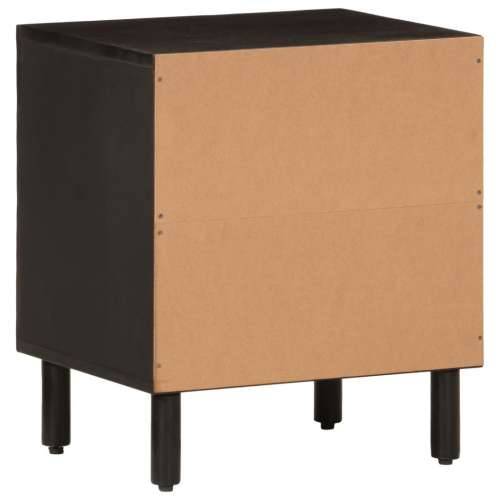 Noćni ormarići 2 kom crni 40x33x46 cm od masivnog drva manga - Crna 2 masivno drvo manga Cijena