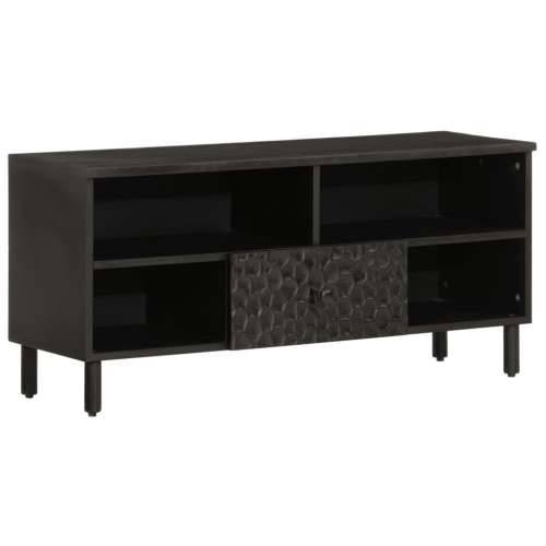 TV ormarić crni 100 x 33 x 46 cm od masivnog drva manga - Crna 1 masivno drvo manga Cijena