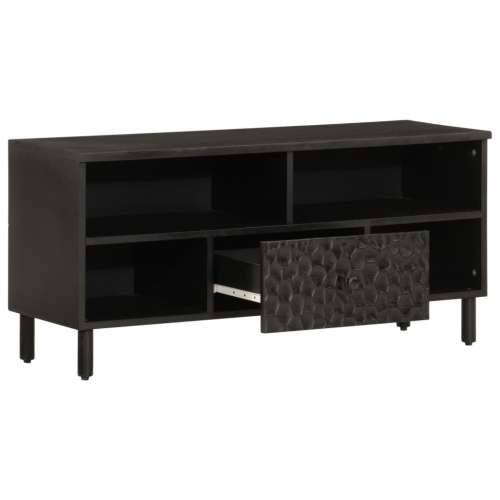 TV ormarić crni 100 x 33 x 46 cm od masivnog drva manga - Crna 1 masivno drvo manga Cijena